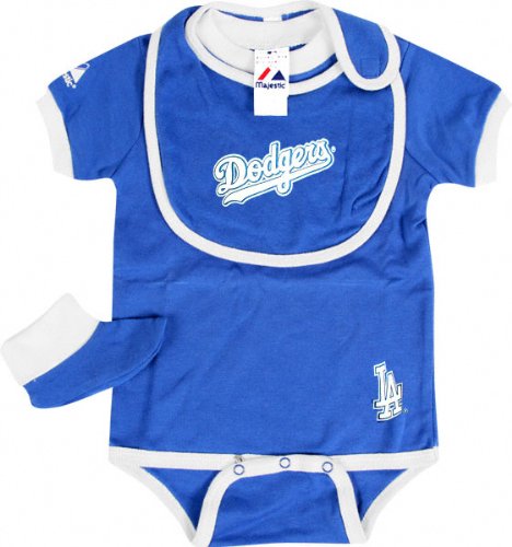 Los Angeles Dodgers Baby Bib and Bootie Creeper Set