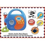 Kinder Mp3 Player mit Radio (Im Set mit Netzteil und SD- Card 2 GB)von "HSM"