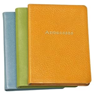 7 Inch Leather Bound Address Book, Genuine Goatskin Leather, 1,400 Entries