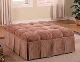 Ottoman with Tufted Accents in Floral Pattern Fabric Ottoman with Tufted Accents in Floral Pattern Fabric