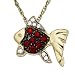 14k Yellow Gold Ruby and Diamond Fish Pendant, 18