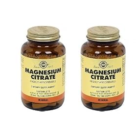 Solgar Magnesium Citrate 400 mg 120 + 30 Bonus Tablets - 2 Bottles