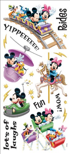 Sandylion Disney Stickers/Borders Packaged, Amusement Park Rides