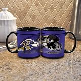 NFL Baltimore Ravens 11-Ounce Black Helmet Mug (2 Pack)
