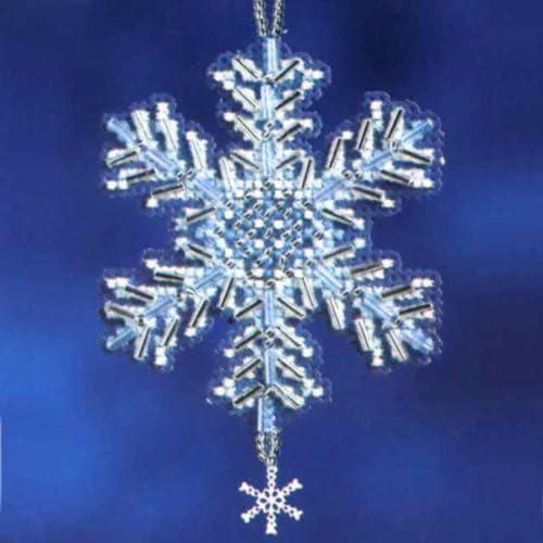 Ice Crystal Beaded Counted Cross Stitch Christmas Ornament Kit Mill Hill 2012 Snow Crystals MH162306
