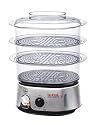 Tefal Invent Food Steamer, 3 Tier, Black and Chrome