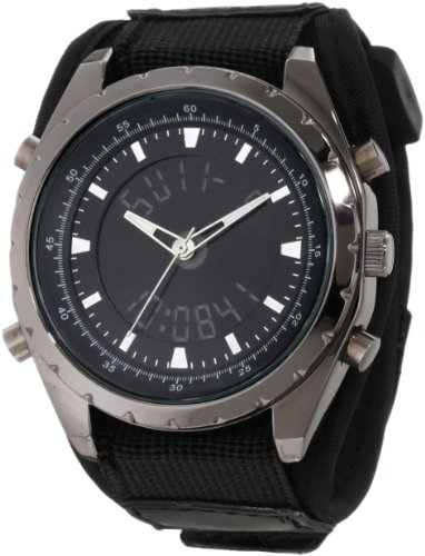 Breda Men's 7219-black Levi Velcro Canvas Adjustable Strap Watch