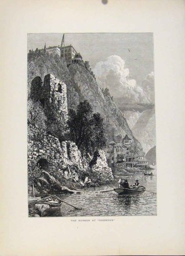 Hudsons Cozzenss Wood Engraving Antique Print C1872