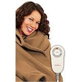 Sunbeam Fleece Heated Electric Warming Throw, Brown Acorn