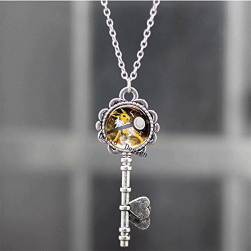 Superb Jewelry® Jolteon Pokeball Key Necklace // Key Pokemon Eeveelutions Jolteon Flareon Vaporeon Glaceon Espeon Umbreon Leafeon Sylveon // Gift Idea A35