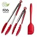 ★Premium★ Kitchen Cooking Silicone Tongs Set (Red, 9 & 12-inch) + Silicone Spatula (Red, 11-inch)
