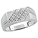 14 Karat Weissgold Herren Diamanten Ring, mit 0.24 Karat Brilliantschliff Diamanten, (9mm) breit