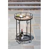 Compass 20 Inch Round Serving Cart