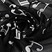 Fashion Lady Women Girl Music Note Printed Chiffon Scarf Shawl Muffler Black Hot