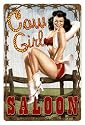 Cow Girl Saloon Pin-Up Sign