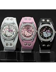 New Lovely Hello Kitty Girls Ladies Wrist Watch Quartz Fashion Best Gift 3pcs