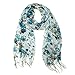 Wrapables Viscose Floral Print Scarf, True Blue