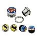 Longbeauty Acrylic Tree ,Stainless Steel Superman,Batman Screw Flesh Tunnel Ear Plug Total 3 Pairs