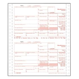 TOPS 22995 1099 Tax Forms For Dot Matrix Printers/Typewriters, 5-Part Misc, 24 Sets/Pack