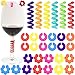 30 Pcs Silicone Drink Markers Wine Glass Charms Markers Drink Markers for Champagne Flutes Cocktails Martinis Wine Glass 3 Size