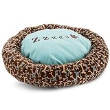 Pet Supplies : Blue Confection Bones Bolster Bagel Pet Dog Cat Bed - 22"