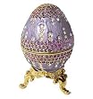 Lavender Purple Faberge style Egg Box with Ring Insert Swarovski Crystals Gold Jewelry FREE SHIP! Certificate of Authenticity