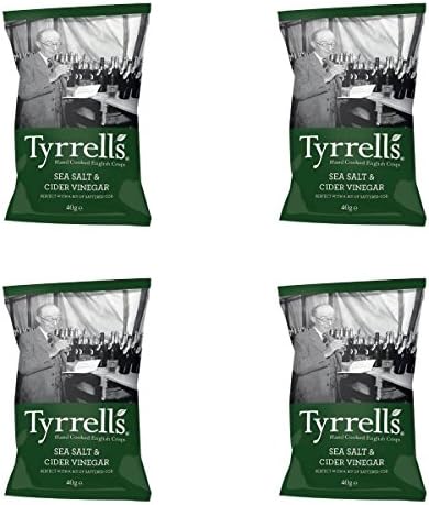 (4 PACK) - Tyrrells Cider Vinegar & Sea Salt Potato Chips | 40 x 24g x | 4 PACK - SUPER SAVER - SAVE MONEY