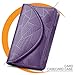 FYY Business Card Holder, Handmade Premium Leather Business Name Card Case Universal Card Holder with Magnetic Closure (Hold 30 pics of Cards) Lilac