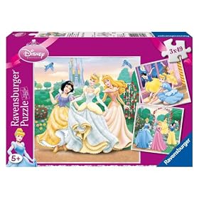 Ravensburger Disney Princess 49 Piece Jigsaw Puzzle, 3 Pack