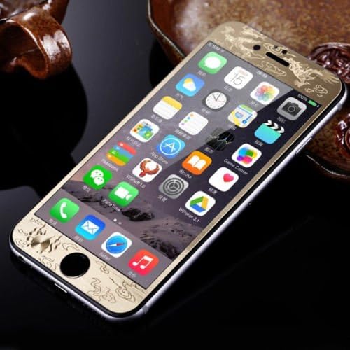 Fochutech Tatoo Tempered Glass Front&Back Mirror Film Screen Protector For Iphone 5 5s 6 6Plus (Golden Dragon For Iphone 5 5s)
