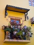 Decorative Pots on Window Balcony, Guanajuato, Mexico Photographic Poster Print by Julie Eggers, 18x24