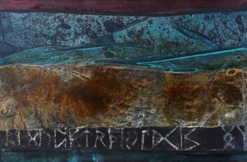 Rune Meditation, Relationship, Giclee Print of an Original Acrylic Painting, Rune Meditation Series, 13 X 20 Inches