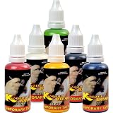 Custom Body Art -6 Color Kit Temporary Tattoo 1 Ounce Airbrush Paint Body Ink Set by Master Airbrush