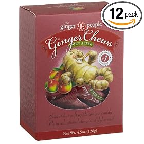 The Ginger People Spicy Apple Ginger Chews, 4.5-Ounce Boxes (Pack of 12)