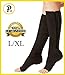 NEW Open Toe Knee Length Zipper Up Compression Hosiery Calf Leg Support Stocking (L/XL, Black)