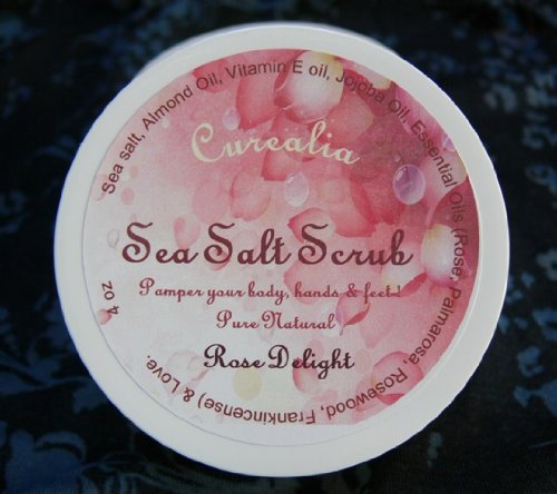 Natural Sea Salt Scrub - Rose Delight 7 oz