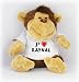 Peluche singe avec un T-shirt: J'aime Raynal