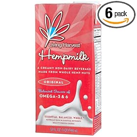 Living Harvest Hempmilk, Original Flavor, 32-Ounce Aseptic Containers (Pack of 6)