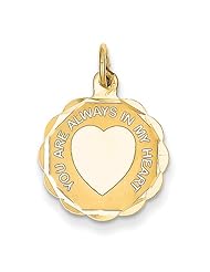 14k You Are Always In My Heart Charm