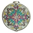 Silver Elegant Round Bejeweled Compact Mirror