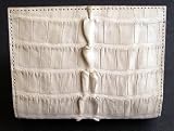 Mario Anolfi Genuine Crocodile Trifold Wallet Ivory
