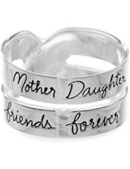 Sterling Silver "Mother Daughter Friends Forever" Double Band Ring
