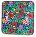 Tropical Flower Garden Floral 4 piece Melamine Dinnerware Tray Plate Party Platter Set