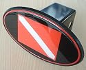 Scuba Diving Flag Water Sports Trailer Hitch Cover Plug for Cars, Trucks, SUVs