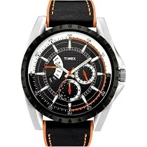 Timex Mens Retrograde Black Leather Strap Watch - T2M428PF