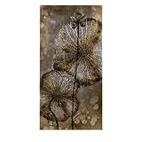 47 Metallic Champagne and Silver Dandelion Flower Oil Painting on Canvas