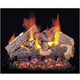Peterson Gas Logs 30 Inch Rugged Split Oak Vented Propane Gas Log Set With G45 Burner & Manual Safety Pilot Kit