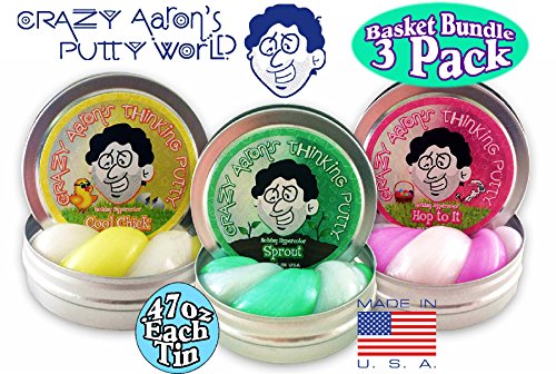 Crazy Aaron s Thinking Putty Mini Easter Basket Bundle (Pack of 3)