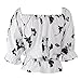 Moxeay® Sexy Printed off-shoulder Floral Crop Top Blouse (X-Large)