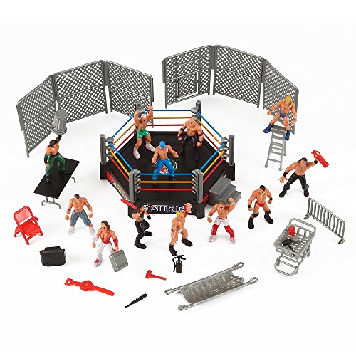 Liberty Imports Mini Wrestling Ring Playset with Figures & Accessories